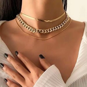 Gold Layered Choker Necklaces
